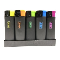 Briquet jetable transparent en plastique piézoélectrique avec emballage cadeau