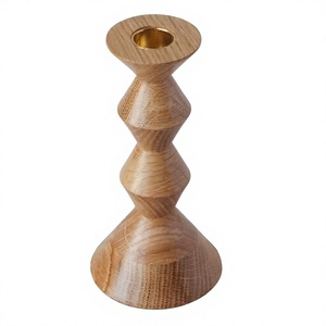 New Arrival Solid Acacia Wood <b>Tea</b> <b>Light</b> Pillar Candle Holder Handcrafted Eco Friendly Home Decor Decorative Stand Large Size - Product Image 1