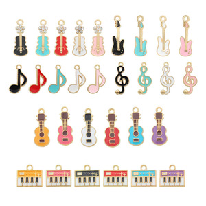 Instrumento de color clásico, Mini Piano, guitarra, nota musical, aleación de goteo, accesorios DIY, accesorios de Metal, venta al por mayor - Product Image 2