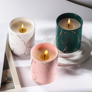 Pot de bougies en marbre, bougie de soja en céramique, cire d'huile essentielle, arôme de luxe, décoration de bougie personnalisée, Offre Spéciale - Product Image 2