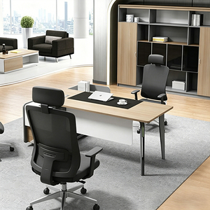 <span class=keywords><strong>Bureau</strong></span> de direction moderne et minimaliste en bois avec tiroirs et pieds métalliques – Mobilier de <span class=keywords><strong>bureau</strong></span> - Product Image 2