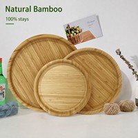 Plateau de service jetable en bambou écologique personnalisé avec logo, style bohème, pour le petit-déjeuner, idéal pour les hôtels et la cuisine, assiette à dessert sûre
