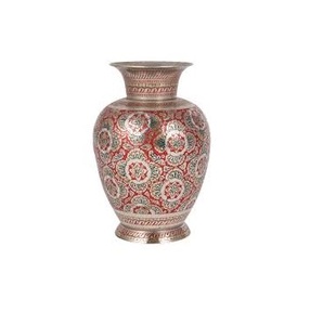 Metal Flower <b>Vases</b> <b>Gold</b> Finished Abstract Textured Metal <b>Vase</b> For Indoor Home And Office Use - Product Image 4