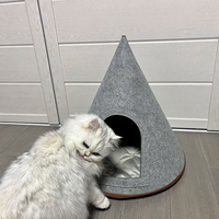 Lit pour chien et chat double usage, écologique, mignon, en fibres solides, pour l'été et l'hiver, mobilier de luxe pour animaux de compagnie, niche-caverne