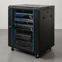 Armoire de serveur compacte 15U 600x600x750mm 19 pouces avec porte en verre trempé Protection IP20 En stock pour petite salle informatique Mini Data