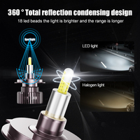Phares LED en aluminium RCJ 60W 8000LM 6000K H1 H4 H7 9005 9006 9007 9008, ampoules LED universelles pour voiture