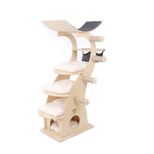 Cat Tower High Quality Cat Condo Wood Cat Climbing Scratch Large Cute Luxury Cheap Cat Tower With Hammock