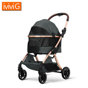 Kereta dorong anjing mewah OEM 200 keranjang hewan peliharaan lipat semua dalam satu Tiongkok untuk anjing kucing penggunaan luar ruangan terbuat dari bahan Oxford 2 1 tas troli anjing - Product Image 6