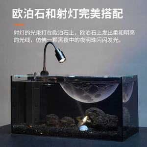 Filtro interior de acuario de vidrio ultra blanco pequeño todo en uno de gama alta estilo oscuro tanque de peces negro trasero escritorio tanque ecológico cuadrado - Product Image 4