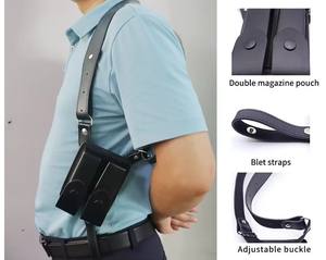 नई बाहरी सामरिक नायलॉन होल्स्टर स्लिंग चमड़े के बैग को छुपा हुआ कंधे को छुपाने के साथ डबल अंडरआर्म बैकपैक - Product Image 4