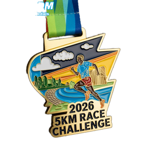 Medalla Deportiva de Aleación de Zinc Fundida con Logotipo Metálico Grabado Personalizado para Corredores de Maratón - Product Image 2