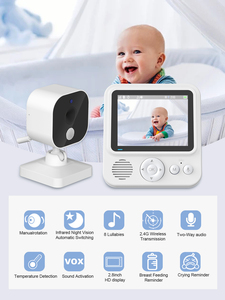 Anicebb Moniteur bébé professionnel écologique avec alarme, détection de mouvement, vision nocturne 720P, surveillance de la température, rappel d'alimentation - Product Image 5