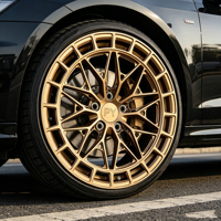 Jantes forgées PY Brand 17 étoiles brossées dorées monobloc 5x112 homologuées DOT pour voiture de performance Renault