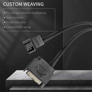 ساتا 1 إلى 1 2 <span class=keywords><strong>3</strong></span> 4 5 مقسم كابل طاقة 4-دبوس مروحة تبريد محور تقسيم محول تمديد سلك سلك - Product Image 3