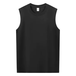 Camiseta sin mangas de algodón de alta calidad, de secado rápido y transpirable, 220 g/m², cuello redondo, para hombre, para gimnasio, entrenamiento, correr, deporte. - Product Image 6