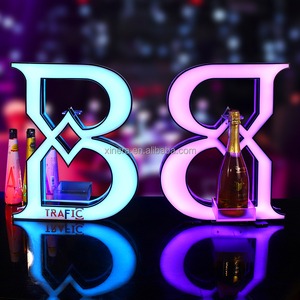 Luxury LED Letter Shaped Wine Display Stand, Rechargeable <b>Bottle</b> Presenter for Bar & Party - Product Image 3