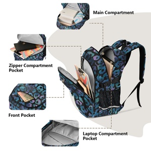2026 Custom Fashion <b>Leopard</b> <b>Print</b> Multifunctional Wrestling Zipper Closure Waterproof Polyester <b>Backpack</b> for School Travel - Product Image 5