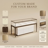 Ensemble de vitrines à bijoux personnalisées avec éclairage LED, longues vitrines en verre et tiroirs de rangement pour la présentation en gros en bijouterie