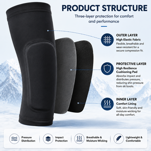 Protège-tibias de <span class=keywords><strong>ski</strong></span> à compression avec coussinet de protection premium pour bottes de <span class=keywords><strong>ski</strong></span>, logo personnalisé OEM - Product Image 4