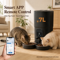 Distributeur de nourriture pour chat et chien, double bol en acier inoxydable, distribution uniforme de la nourriture, distributeur intelligent pour animaux de compagnie pour les foyers multi-animaux