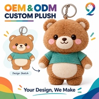 Porte-clés en peluche personnalisé OEM CE ASTM, sans MOQ, pendentif en peluche de dessin animé, breloque de sac à dos, cadeau, jouets en peluche personnalisés