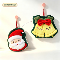Serviettes à main personnalisables en polaire corail Uyeah, style suspendu, mignonnes, pour la maison, design arbre de Noël, jouets en peluche rembourrés, cadeaux pour enfants