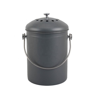 Indoor <b>Compost</b> <b>Bin</b> with Lid | Stainless Steel <b>Kitchen</b> Composter for Food Scraps & Waste Recycling <b>Compost</b> Pail - Product Image 1