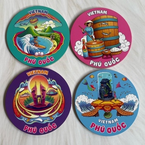 <span class=keywords><strong>Sous</strong></span>-verres en liège personnalisés pour boissons chaudes et tapis de voyage souvenir, design bohème, écologiques, forme carrée - Product Image 6