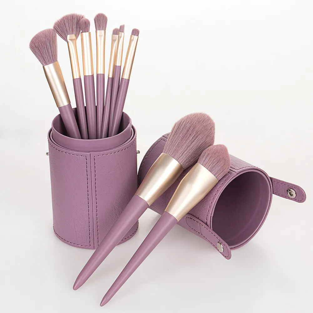 New product 9 small purple sweet potato makeup brush set loose powder foundation brush eye shadow brush makeup tool factory sale