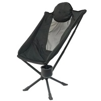 Chaise de camping pivotante Zentopia à dossier haut en aluminium avec maille respirante, rotation à 360 degrés, pliable pour la pêche