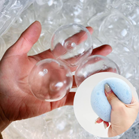 Balle anti-stress sensorielle transparente en TPR à l'huile de coco, réutilisable, avec couvercle à fermeture éclair, pour remplissage maison, Halloween, vente en gros, DIY
