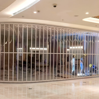 Porte pliante moderne en alliage d'aluminium avec cadre transparent en polycarbonate cristallin pour devanture de magasin de détail - Shuangbo