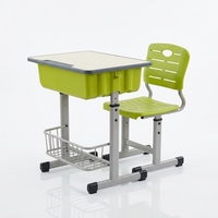 Meubles scolaires sécurisés pour les élèves, ensemble bureau et chaise pour la salle de classe, bureau d'étude réglable en hauteur, structure en métal