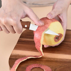 طقم سكاكين من 6 قطع بمقبض خشبي، سكين مطبخ، قطاعة من الفولاذ المقاوم للصدأ، سكين تقشير - Product Image 2