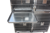 Cages pour animaux de compagnie (chats, chiens) en acier inoxydable 304, à motif solide et fermeture à bouton, pour usage vétérinaire