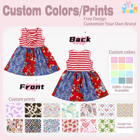 Robe d'été pour petite fille, sur mesure, très demandée, à rayures rouges et blanches, avec volants et imprimé floral, tenue pour événements de jardin
