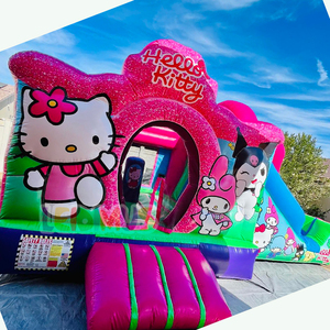 Castillo Inflable <span class=keywords><strong>de</strong></span> Kitty para Fiestas, Casa <span class=keywords><strong>de</strong></span> Brinco con Tobogán para Niñas, Castillo Inflable <span class=keywords><strong>de</strong></span> Dibujos Animados para Niños al Aire Libre - Product Image 2