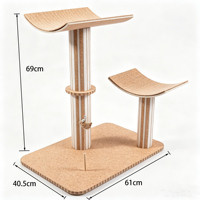 Petit arbre à chat écologique en liège, double colonne, design croissant, griffoir ondulé, style minimaliste moderne pour