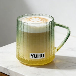 Tazas de Café de Vidrio Reutilizables de 12 oz con Asas, Color Degradado, para Bebidas Calientes y Frías, Cappuccino, Latte, Leche, Chocolate Caliente, Cerveza - Product Image 3