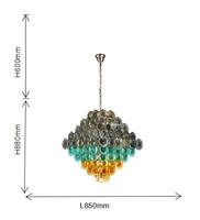 Lustre en verre à étages fait main de luxe, luminaire suspendu artistique pour salle à manger et projets commerciaux