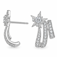 Boucles d'oreilles pendantes en cristal étoilé pour femmes, longues, à triple barre, bijoux scintillants, collection de mode en gros