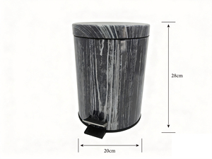 Pattumiera a Pedale a Righe con Coperchio, Contenitore <span class=keywords><strong>Salvaspazio</strong></span> per Rifiuti, Bidone per Cucina Bagno Ufficio per Interni Eleganti - Product Image 2