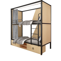 Modules de couchage modernes en métal et bois pour auberges et écoles, optimisant l'espace |   Système de lit modulaire en capsules OEM