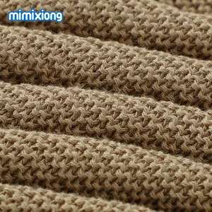 Couverture tricotée à rayures pour nouveau-né, 100% coton, couleur unie, super douce, prix de gros, 2022, offre spéciale