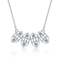 Bijoux de luxe en argent pour femmes, bague en zircone glacée, collier, boucles d'oreilles, ensembles de bijoux Non décolorés, argent Sterling 925