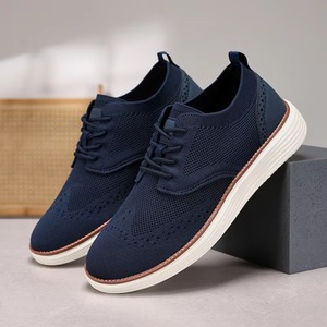<b>Green</b> Knit Mesh Winter Anti-Slip Slip Resistant Lightweight Platform Walking <b>Shoes</b> Brogue Perforated Breathable Casual Athletic - Product Image 1