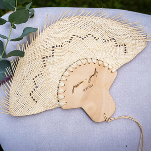 Envío Rápido, Abanico <span class=keywords><strong>de</strong></span> Mano <span class=keywords><strong>de</strong></span> Paja <span class=keywords><strong>de</strong></span> Palma Hecho a Mano por el Fabricante Original, Recuerdo <span class=keywords><strong>de</strong></span> Boda, para Uso Diario - Product Image 5