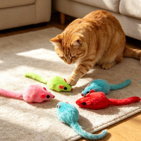 Jouet à mâcher en peluche simple pour chat, design souris, fourrure, directement de l'usine, pour chats 2024