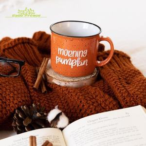 2025 2026 nuevo 12oz/15oz esmalte de cerámica personalizado parece tazas de cerámica Camping Campfire sublimación gres café/tazas de cerveza - Product Image 1