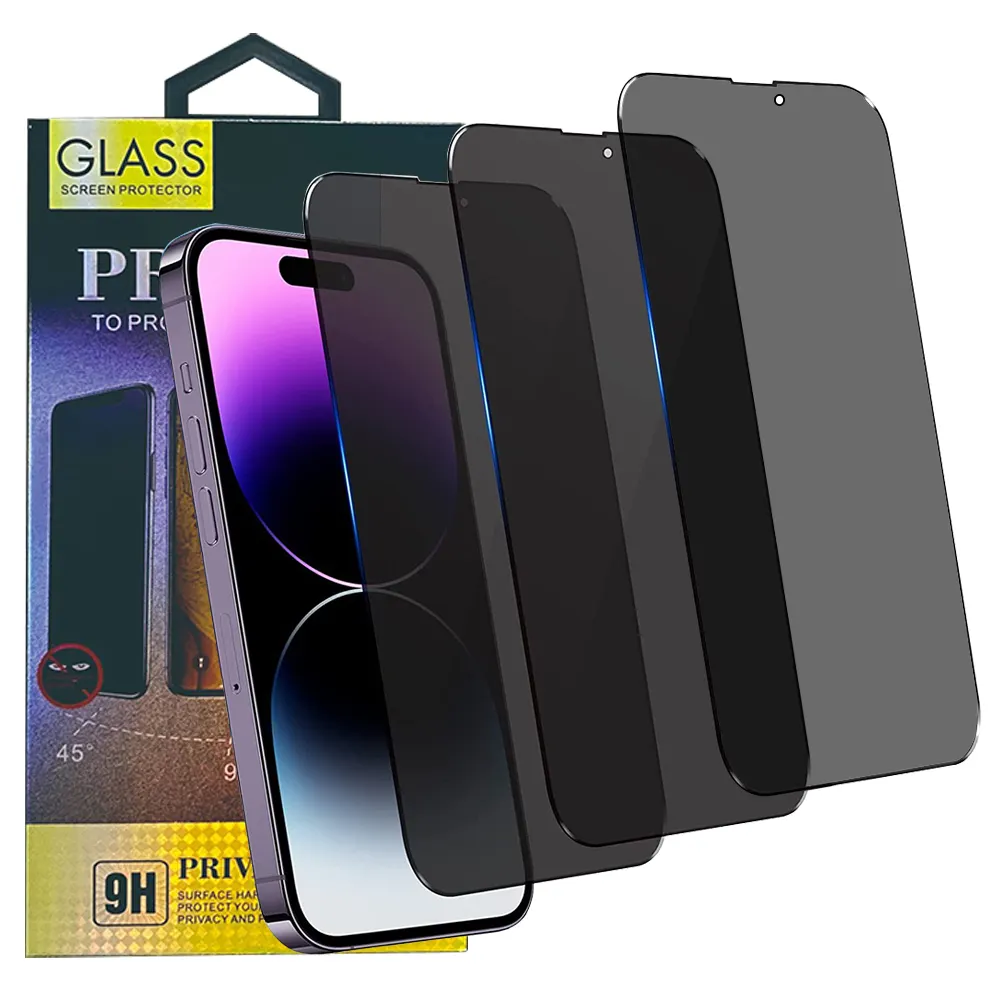 Anti-Spy Glass Anti-peep Privacy for iphone 14 pro max privacy tempered glass screen protector 3 pack